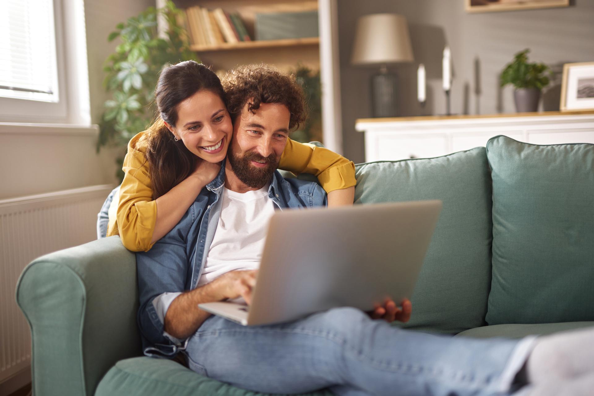 Couple reviewing finances together